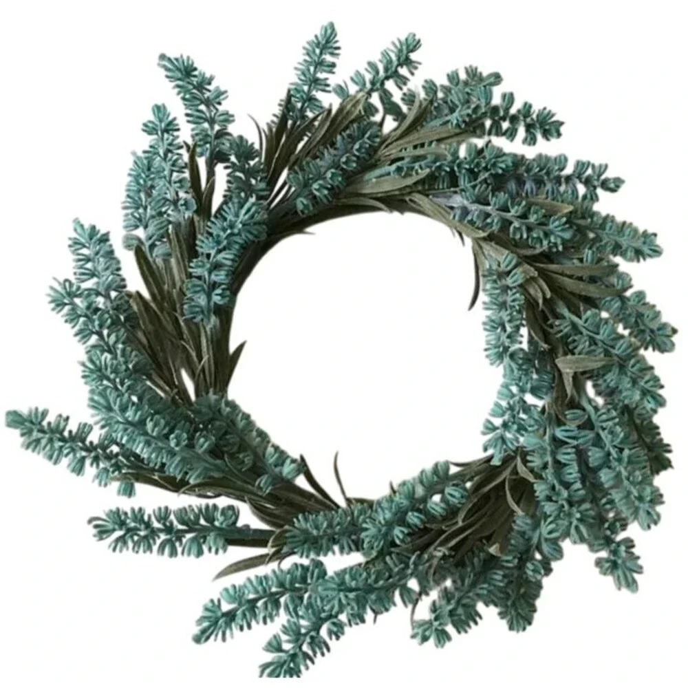 Lavender Wreaths 2 Artificial Fake Teal Small Round 12